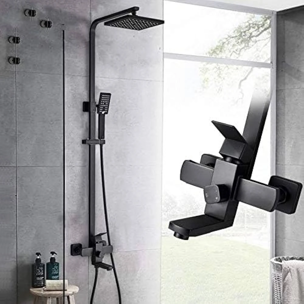 ENSEMBLE DE ROBINET DE DOUCHE DE SALLE DE BAIN NOIR